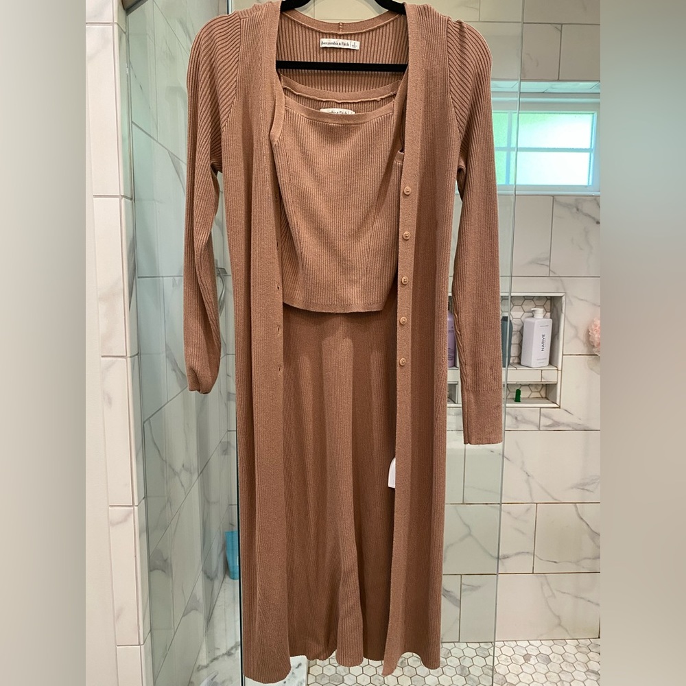 Abercrombie & Fitch Brown Cardigan Set